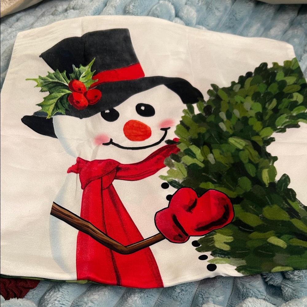 Festive Snowman Holiday Pillow Cover